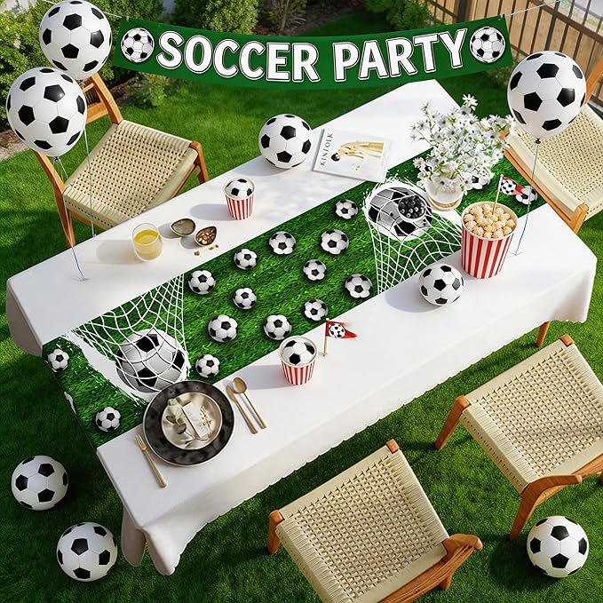 Soccer Party Decorations - Soccer 2026 Game Day Table Runner | Soccer Party Favors Supplies Decor for Birthday Party Kitchen Dining Room Home Decoration