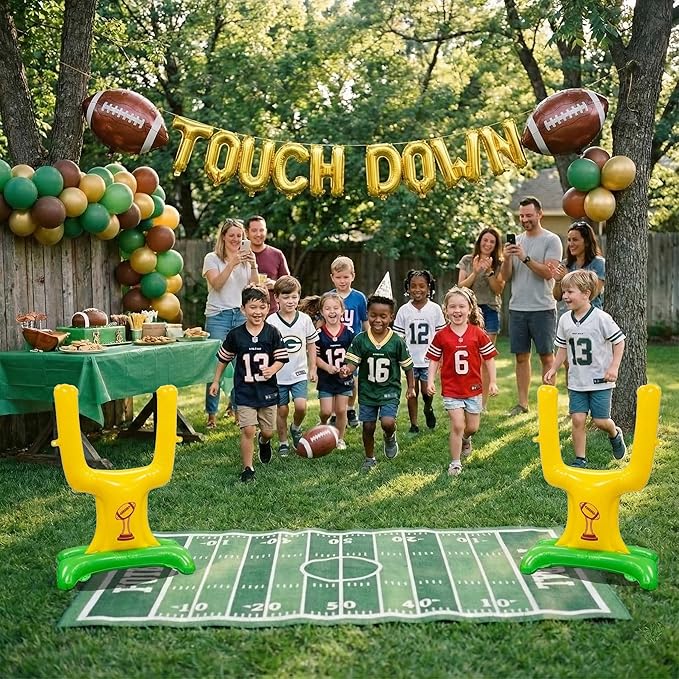 Football Party Decorations & with Football Goalpost Touch Down Letter Banner Foil Balloons for Kids Adults Sports Theme Birthday Major Game Day Tailgating Supplies Season Celebration Supplies
