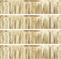 4 Packs Foil Fringe Garland Tinsel Streamers Shiny Wall Hanging Birthday Banner Backdrop for Graduation Wedding Anniversary Celebration Happy Birthday Party Decorations Champagne Gold