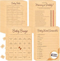Baby Shower Game Set, Gender Neutral Bingo Game/Guess Who Mommy or Daddy/Word Scramble/Baby Trivia Fact Cards for Guest, Bridal Wedding Shower