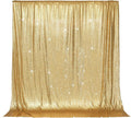 PartyDelight Gold Sequin Backdrop 6x6ft High-Density 3mm Sparkly Photo Background Back Drop Glitter Drape for Wedding, Birthday, and Holiday Party Decorations