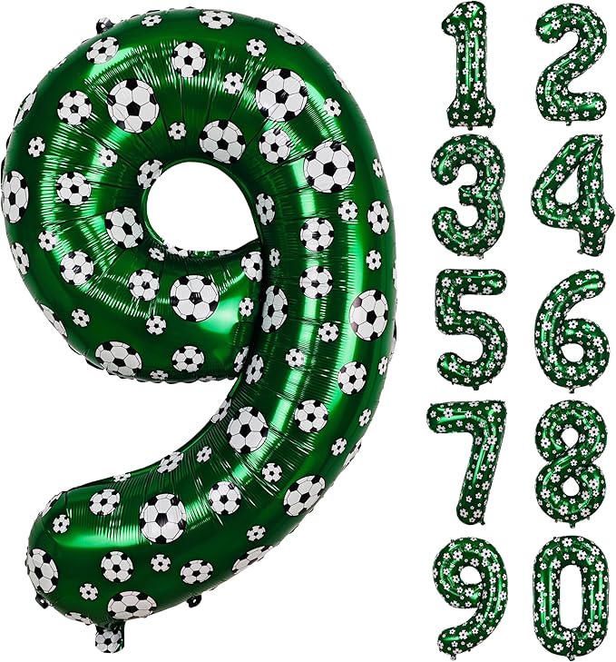 40 Inch Soccer Number 9 Balloons Large Foil Balloon Number 9 Birthday Deco World Cup Sports Soccer Theme Decoration For Soccer Party And Boy'S 9 th Birthday