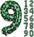 40 Inch Soccer Number 9 Balloons Large Foil Balloon Number 9 Birthday Deco World Cup Sports Soccer Theme Decoration For Soccer Party And Boy'S 9 th Birthday