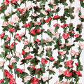 MARTINE MALL Flower Garland - 5 Strand 41Ft Rose Vines for Bedroom Decor, Pink Rose Floral Garland for Table, Birthday, Wedding, Party, Garden Wall Decor