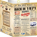 55th Birthday Card for Women Men - Back In 1971 Newspaper - 55 th Happy BIRTHDAY card - 55 birthday gift for Her Him - JUMBO size - 55th birthday decorations Dad Mom - Best gifts for 55 year old