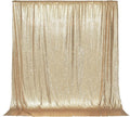 PartyDelight Light Gold Sequin Backdrop 6x6ft - High Density 3mm Shimmer Sequin Background with 4-Inch Rod Pocket, Sparkly Photography Curtain for Wedding, Birthday, TikTok & Live Decor