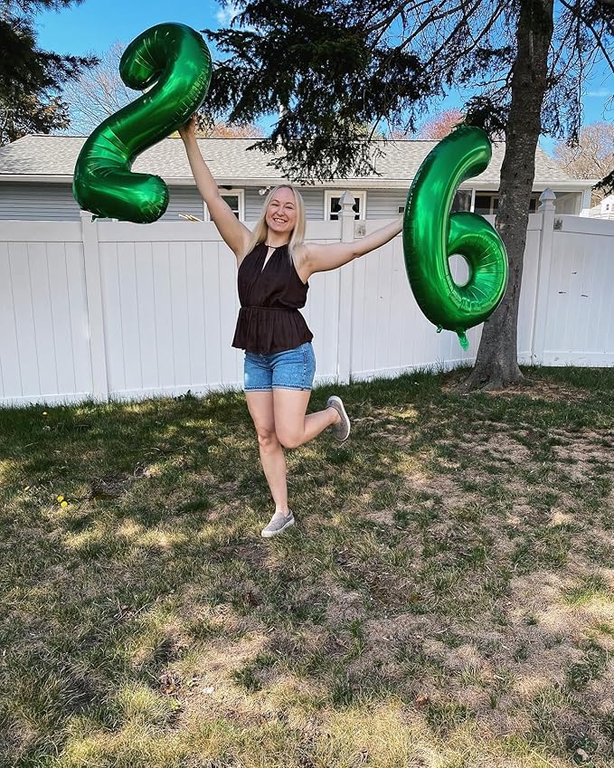 40 Balloon Number, Green Number 40th Birthday Balloons 40 Inch, 40 Years Old Green Birthday Decorations for Men Women, 40th Anniversary Decorations