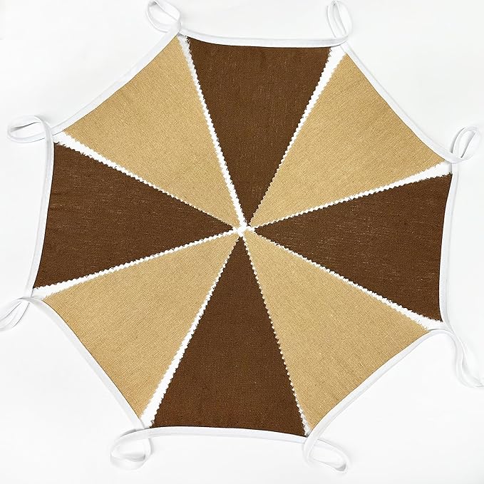 46Ft Brown Party Decorations Brown Burlap Banner Triangle Pennant Flag Macaron Linen Garland Streamers for Rustic Birthday Boho Wedding Teddy Bear Baby Shower Jungle Woodland Party Decorations