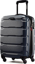 Samsonite Omni PC Hardside Expandable Luggage with Spinner Wheels, Navy, Checked-Large 28-Inch