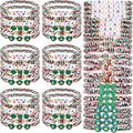 Cooluckday 36 Pcs Holiday Heishi Surfer Bracelets for Women Bulk Easter Mother's Day Christmas St. Patrick's Day Mardi Gras Bracelet Stackable Stretch Friendship Bracelets Set