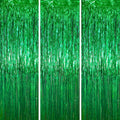 3.3 x 6.6 ft Foil Fringe Backdrop Curtains, Tinsel Streamers Party Decorations, Fringe Backdrop for Birthday, Baby Shower, Gender Reveal, Graduation (3, Green)