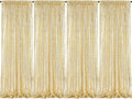 B-COOL Light Gold Sequin Backdrop Curtains 2 Packs 2ftx8ft Sparkle Backdrop Fabric Glitter Backdrop for Party Ceremony Wedding Birthday Decoration