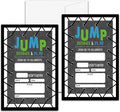Jump Birthday Party Invitation, Bounce House Themed Fill-In Invites, 20 Invitations With Envelopes for Adults Men & Women (4" X 6"), Trampoline Party Favors Decorations and Supplies -44