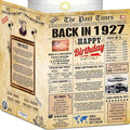 99th Birthday Card for Women Men - Back In 1927 Newspaper - 99 th Happy BIRTHDAY card - 99th birthday gift for Her Him - JUMBO A4 size - 99th birthday decorations Dad Mom - Best gifts for 99 year old