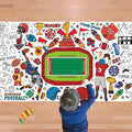 OHOME Football Giant Coloring Poster/Tablecloth - Super Game Bowl Party Decorations 2026-30 x 72 Inches Jumbo Coloring Banner Kids Crafts Activities Decor Party Supplies