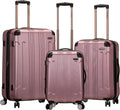 Rockland London Hardside 3 Piece Expandable Spinner Wheel Luggage Set, (20"/24"/28"), Pink