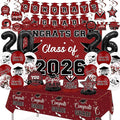 Graduation Decorations 2026, Class of 2026 Backdrop, Banner, 2026 Foil Balloons, Tablecloth, Hanging Swirls, Honeycomb Centerpieces, Party Supplies Decorations Set for College (MAROON)