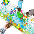 Dinosaur Coloring Poster, Large Coloring Activity Paper 75” x 31” Jumbo Size Giant Party Paper DIY Painting Drawing Banner/Tablecloth for School, Wall Decor
