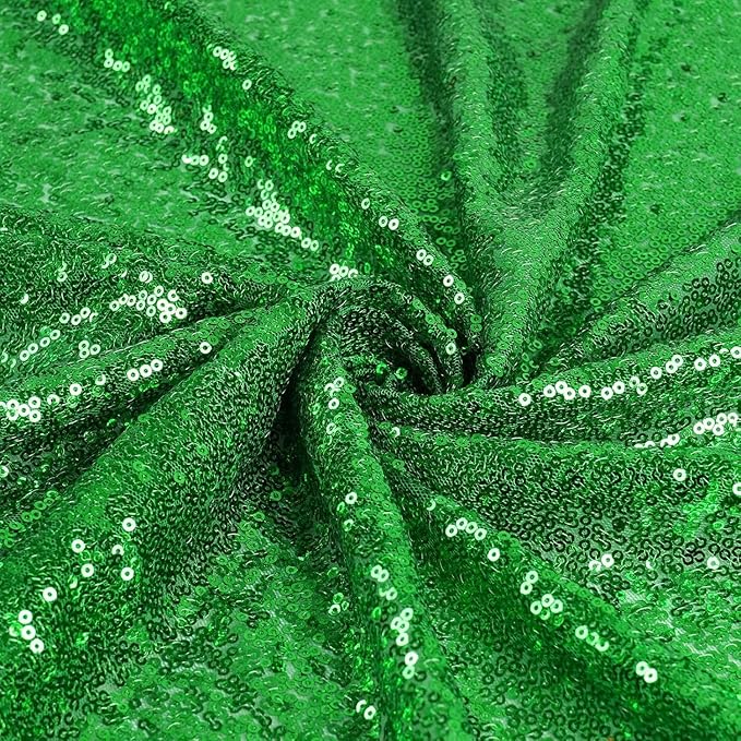 Green Sequin Backdrop 6FTx8FT Photobooth Backdrop Curtains for Birthday, Party, Wedding Decoration
