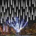 iBaycon 20 Tubes 480 LED Meteor Shower Rain Lights, 11.8 inches Cascading Icicle Lights Waterproof Outdoor, Connectable Falling Raindrop Lights with Timer for Holiday Party Christmas Decorations