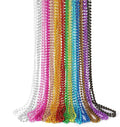15PCS Mardi Gras Beads, Metallic 15 Kinds Beads Necklace Party Favors, 33" Colorful Mardi Gras Necklace Accessories Bulk, Festival Parade Throw Decorations for Wedding Birthday Celebrations
