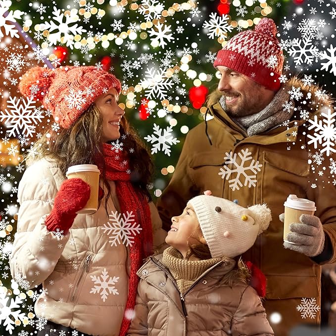 Christmas Projector Lights Outdoor, GUSODOR Dynamic Snowflake Projector IP65 Waterproof Snow Projection Lights for Indoor Outdoor Christmas Decoration, Holiday, Wedding, Yard Decor