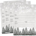 Hadley Designs 25 Christmas Party Invitations – Premium Holiday Invitation Cards for Kids and Adults, Christmas Party Invites for Winter Events, Gatherings & Holiday Open Houses (Snowy)
