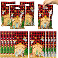50Pcs Christmas Nativity Christian Party Favor Bags, Jesus Cardinal Buffalo Plaid Goodies Gift Bags, O Holy Night Themed Party Decorations for Christmas Birthday Supplies