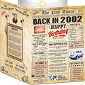 24TH Birthday Card for Women Men - Back In 2002 Newspaper - 24 th Happy BIRTHDAY card - 24 th birthday gift for Her Him - JUMBO size - 24th birthday decorations - Best gifts for 24 year old man woman