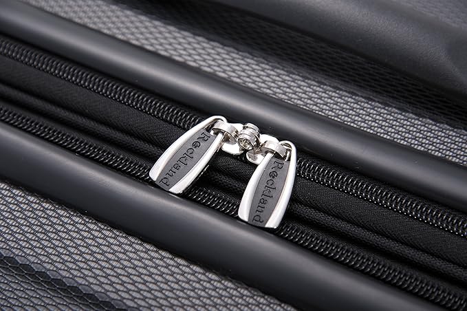 Rockland London Hardside 3 Piece Expandable Spinner Wheel Luggage Set, (20"/24"/28"), Black