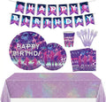 177 Pcs Birthday Party Supplies Set for 25, Music Theme Tableware with Banner and Tablecloth, 25 Plates, Dessert Plates, Cups, Napkins, Knives, Forks, Spoons, Concert Party Decor