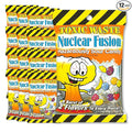 TOXIC WASTE - Nuclear Fusion Hazardously Sour Candy - Raspberry-Lemon, Pineapple-Passionfruit, Grape-Strawberry, Banana-Blueberry, & Orange-Apple Flavors - 2 oz. Peg Bags - 12 Pack