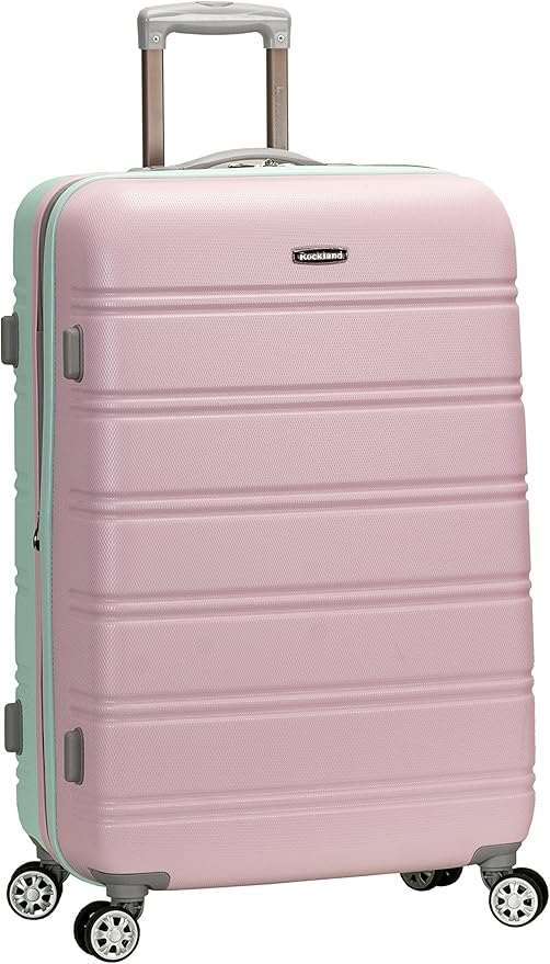 Rockland Melbourne Hardside Expandable Spinner Wheel Luggage, Checked Large 28", Mint