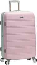 Rockland Melbourne Hardside Expandable Spinner Wheel Luggage, Checked Large 28", Mint
