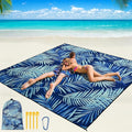 WIWIGO Beach Blanket Waterproof Sandproof Beach Mat 79" X 83"/10'x9'for 2-8 Adults Quick Drying Outdoor Picnic Mat Beach Accessories for Travel, Camping, Hiking