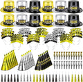 96PCS Party Supplies - New Years Headbands, Hats & Noisemakers for 48 People - Plastic Party Favors, Cone Hats, Horns