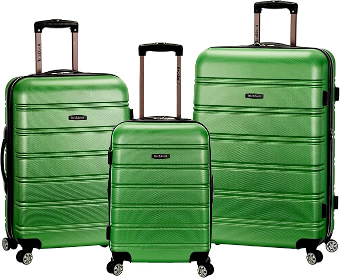 Rockland Melbourne Hardside 3 Piece Expandable Spinner Wheel Luggage Set, (20"/24"/28"), Green