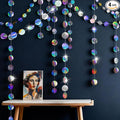 BTSD-home Iridescent Party Decorations 4 Pack Iridescent Garland Circle Dots Tool-Free Hanging Holographic Decor for Birthdays Graduation Christmas and Weddings Photography Background