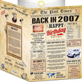 19th Birthday Card for Women Men - Back In 2007 Newspaper - 19 th Happy BIRTHDAY card - 19 birthday gift for Her Him - JUMBO size - 19th birthday decorations Dad Mom - Best gifts for 19 year old