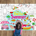 ZOIIWA Hello Summer Coloring Poster Giant Coloring Poster Large Summer Coloring Tablecloth Jumbo Coloring Books Classroom Home Birthday Party Supplies Favor 31.4 x 43.3 Inch