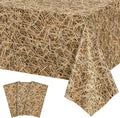 3 Pack Straw Plastic Tablecloth, 54 x 108 Inch Disposable Farm Hay Tablecloths Waterproof Rectangle Western Birthday Theme Table Cover for Cowboy Western Barn Birthday Baby Shower Party Supplies