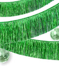 Premium Fringe Streamer Banner for Party Decoration -2 Pack, 4 Layer Thick Metallic Foil Tinsel Tassel Garland for Birthday Wedding Christmas Holiday Home Hanging Decor (Shiny-Green)