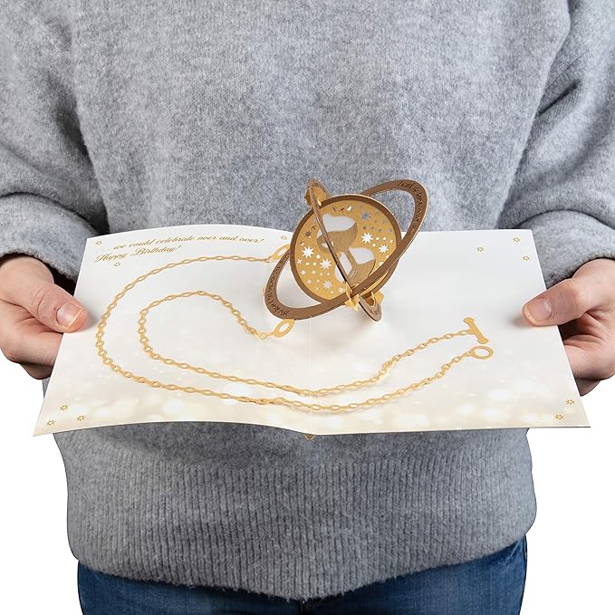 Harry Potter Time Turner Pop-Up Birthday Greeting Card - If I had a Time-Turner, We Could Celebrate Over and Over - Handcrafted Pop Up Card Gift - For Kids, Teens & Adults - 5 x 7