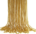 HOOSUN 30 Pack Gold Beads Necklaces Bulk,Christmas Beads Necklaces Party Favors,Mardi Gras Bead Necklace for Gold Party Decorations,School Event,Parade Throw,New Year Decorations