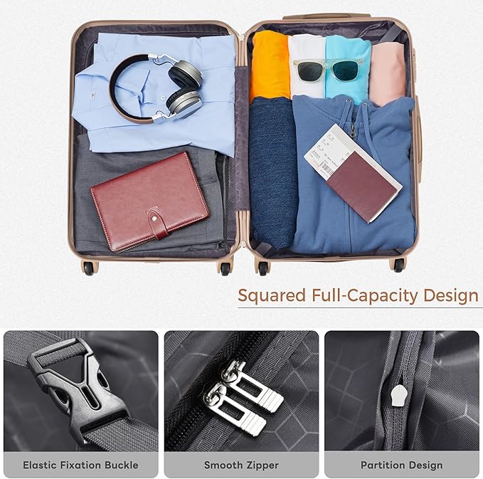 24 Inch Checked Suitcase with TSA Lock Travel Duffel Bag Wet-Dry Toiletry Bag, Green