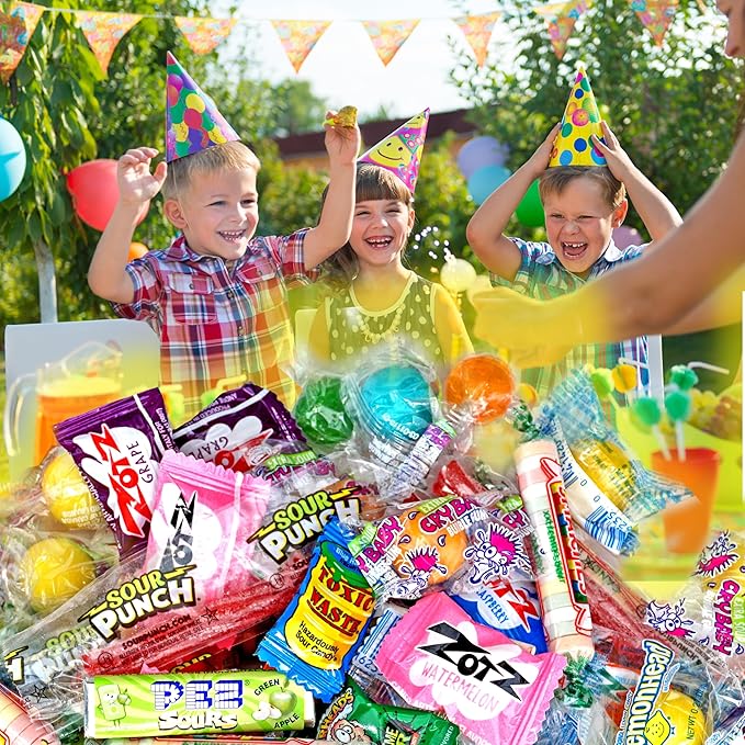 Sour Candy Variety Pack, 2 Pound Sour Candy Mix, Individually Wrapped Bulk Candies, Party Mix Assortment, Pinata Stuffers, Candies For Goodie Bags
