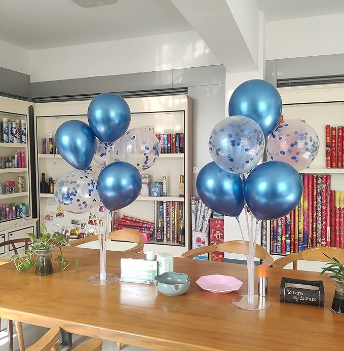 Blue Balloon Stand Centerpiece Table Decorations for Men's Birthday Father's Day Retirement Graduation Decorations Class of 2026 New Years Eve (Blue set4)