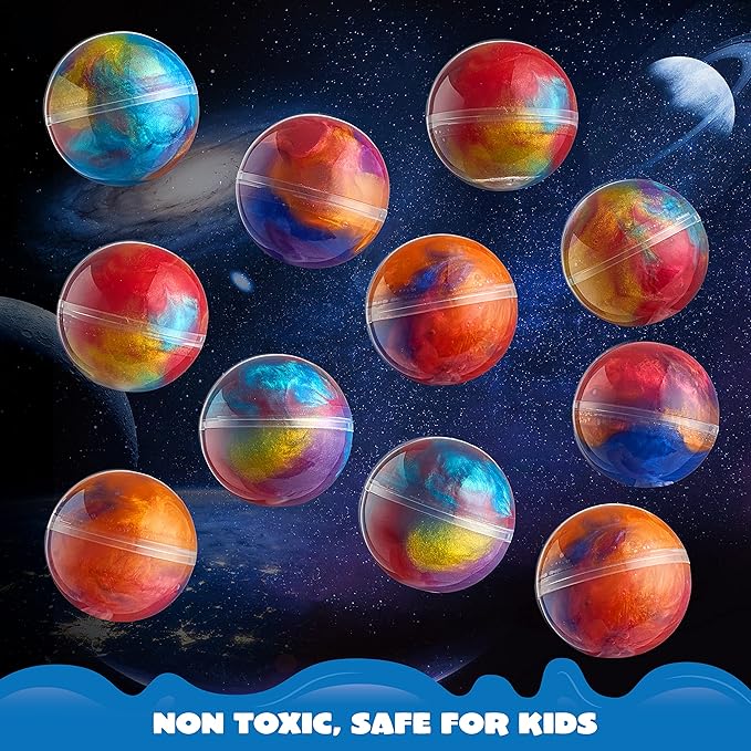 JOYIN Easter Slime Party Favors, 24 Pack Galaxy Slime Ball - Stretchy, Non-Sticky, Mess-Free, Stress Relief, and Safe - Toys for Girls and Boys - Classroom Reward, Party Supplies, Valentines