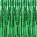 Crosize 4 Pack 3.3 x 9.9 ft Green Foil Fringe Curtains Party Decorations,Tinsel Curtain Backdrop for Parties, Door Streamers, Glitter Streamer Backdrop for Birthday Decoration