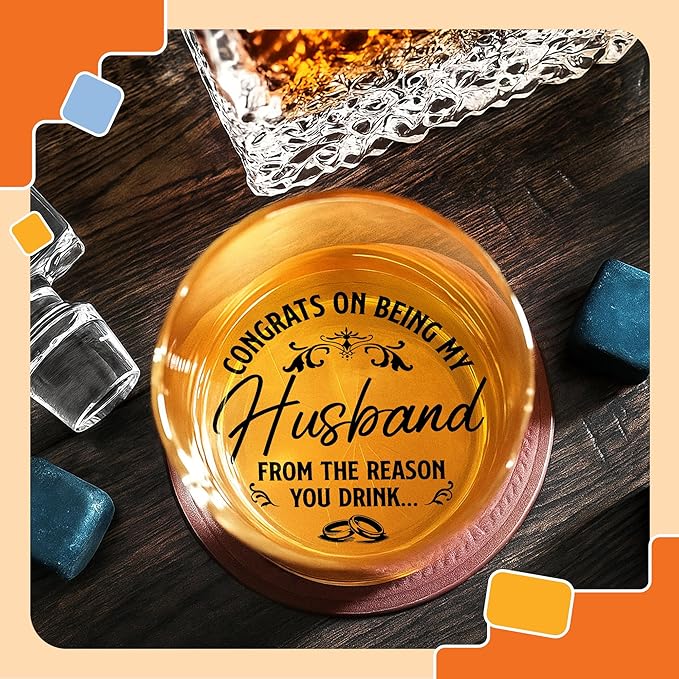 NewEleven Valentines Gifts for Husband from Wife – Husband Birthday Gifts, Wedding Anniversary Present, Unique Husband Birthday Gift Idea, Romantic Gift for Him – Whiskey Glass